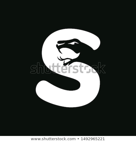 Stok fotoğraf: Blue Snake Shaped Letter A Vector Illustration