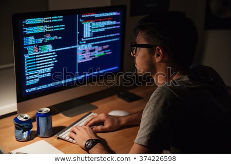 Zdjęcia stock: Handsome Programmer At Work