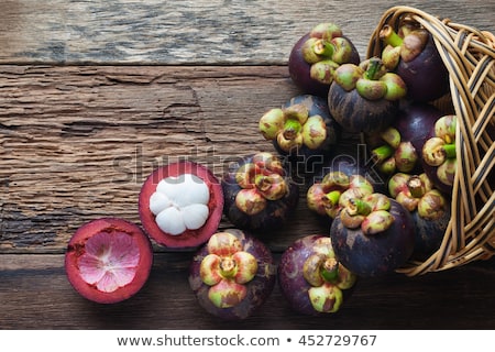 Stok fotoğraf: Mangosteen Fruit On Wood Table