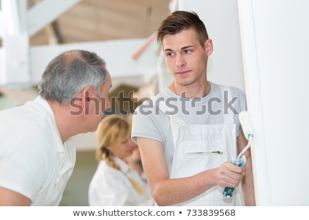 [[stock_photo]]: Experienced And Apprentice Painter