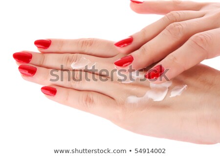 Foto stock: Pretty Woman With Long Fingernails