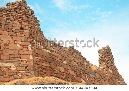 Stock photo: Ancient Wall Next To Trajan Temple In Pergamon Turkey