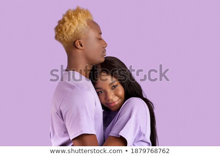 Stok fotoğraf: Handsome Guy Cuddling His Beloved Woman
