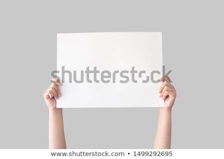 Stock foto: Hands Holding Blank Protest Boards