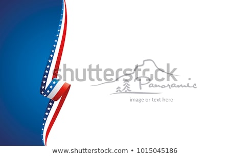 Stok fotoğraf: Red White Blue American Flag Ribbons And Banners