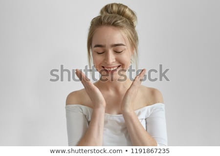 Foto d'archivio: Young Woman Receiving Proposal Isolated On White