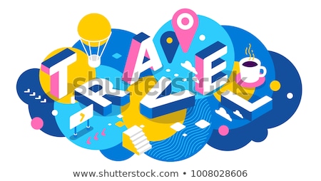 Stok fotoğraf: Travel Around The World - Colorful Isometric Illustration