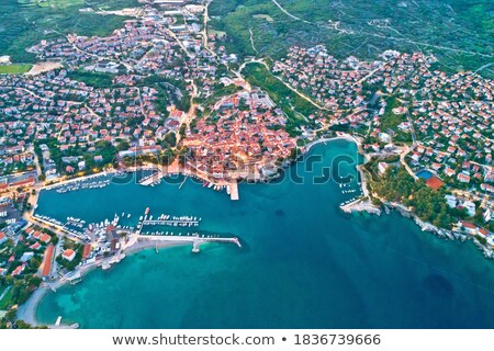 Foto stock: Idyllic Adriatic Island Town Of Krk Aerial View
