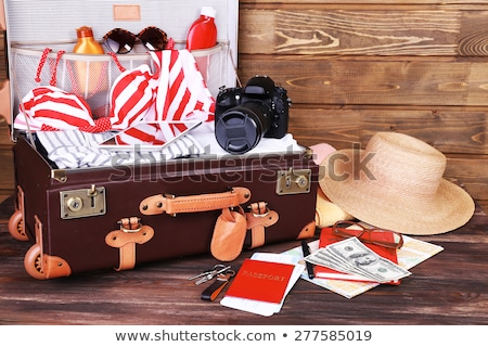 Сток-фото: Red Suitcase In Closeup