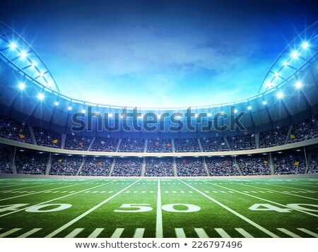 Foto stock: Empty Football Field With Spotlights