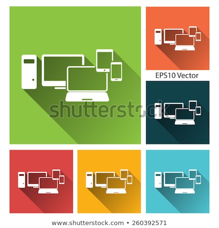 Stock foto: Cloud Computing In Electronic Icon Devices Vector Eps10
