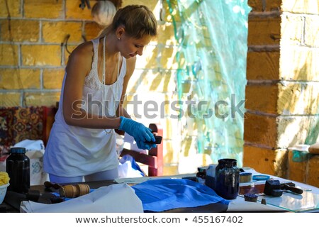 Stockfoto: Batik Making Equipment In Workshop