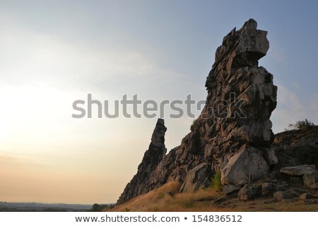 Stockfoto: Rock Formation The Devils Wall Weddersleben Germany