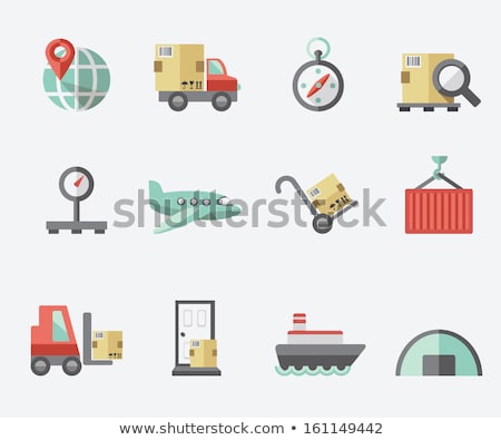 Foto d'archivio: Aircraft Delivery Flat Icons Vector Illustration