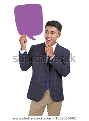 Stock photo: Asian Young Man Holding Card