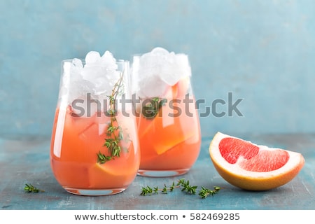 Stockfoto: Grapefruit And Thyme Gin Cocktail Refreshing Drink With Ice