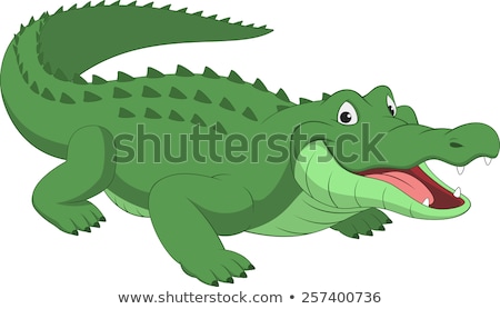 Сток-фото: Cute Crocodile On White Background