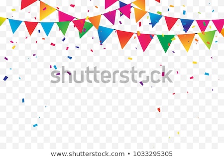 Stock fotó: Party Flags With Confetti Vector