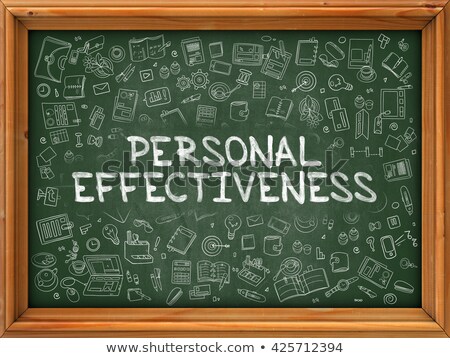 Zdjęcia stock: Green Chalkboard With Hand Drawn Personal Effectiveness