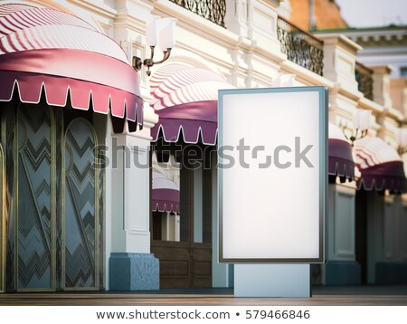 ストックフォト: Blank Advertising Stand On Tourist Street 3d Rendering