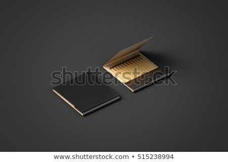 ストックフォト: Black Box With Wooden Matches 3d Rendering