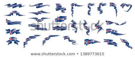 Stockfoto: Iceland Flag Isolated Icelandic Ribbon Banner State Symbol