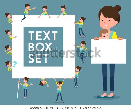 Stock photo: Flat Type Mother And Babytext Box