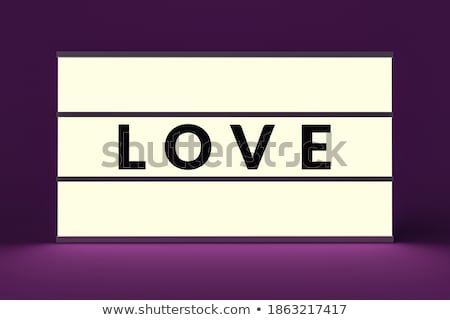 Stok fotoğraf: Vintage Glow Signboard With Love Inscription