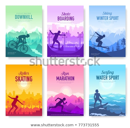 Stock fotó: Winter Activity And Active Lifestyle Set Vector