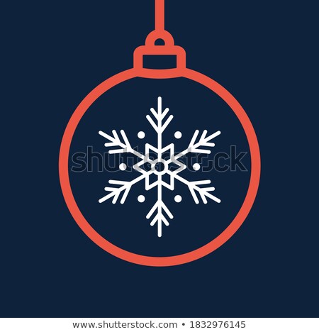 Stock foto: Bauble Silhouette With Xmas Holiday Linear Icons