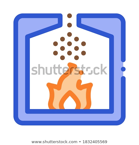 Stockfoto: Factory Combustion Process Metallurgical Icon Vector Illustration