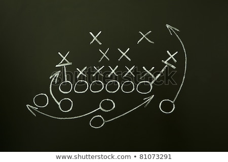 Stok fotoğraf: Coach Drawing American Football Playbook Tactics