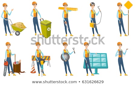 Stockfoto: Builder Holding Recycle Sign