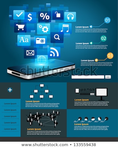 Stock photo: Smartphone With Touchscreen And Virtual Application Icons