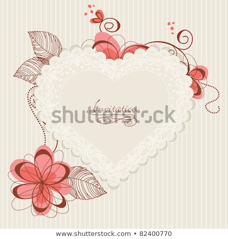 [[stock_photo]]: Luxury Creamy Wedding Invitation With Lace Border