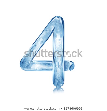 Stok fotoğraf: Set Of Four Transparent Ice Cubes In Blue Colors