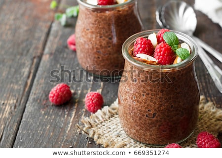 Stok fotoğraf: Chocolate Chia Seeds Pudding