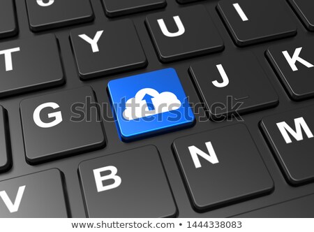 Cloud Service Closeup Of Blue Keyboard Keypad 3d Illustration Stockfoto © cla78