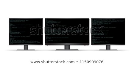 Stock fotó: Hacked Computer With Three Monitors