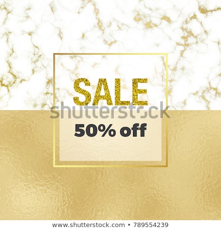 Foto d'archivio: Gold Sale Background In Frame Golden Glitter Flyer Poster Shopping For Selling Sign Discount M