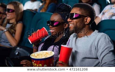 Stock fotó: Lovely Couple Watching 3d Movie