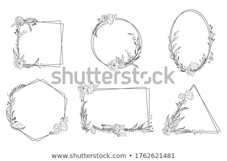 Foto stock: Flower Frame Circle Wreath Of Various Blossoms
