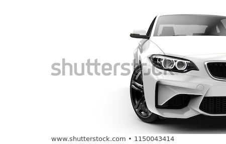 Front View Of Car Light On White Stock foto © cla78