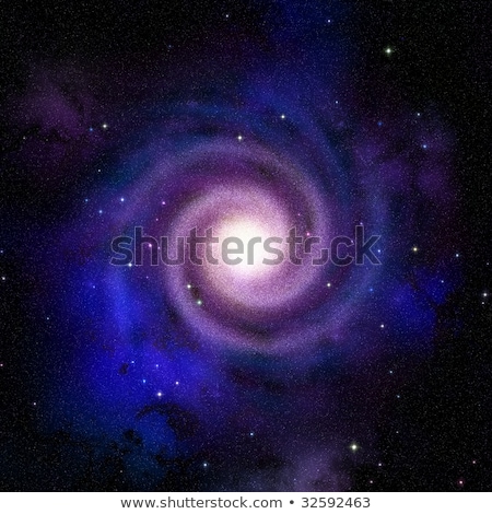 Foto d'archivio: Illustrated Presentation Of A Distant Spiral Galaxy In Deep Spac