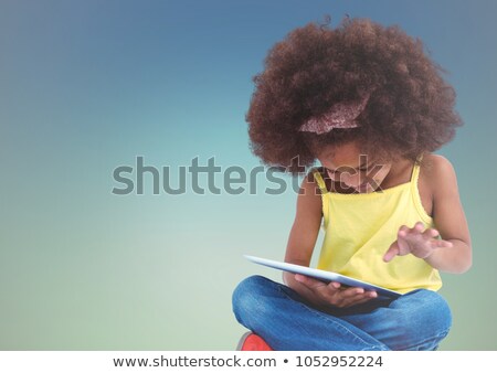 Stock photo: Outline Girl Curly Hair Cut Out 3d