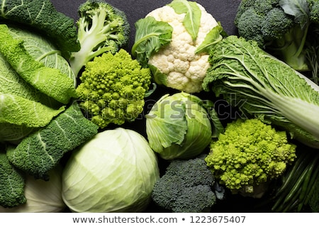 Stock fotó: Assortment Of Green With White Cabbages As Vegetables