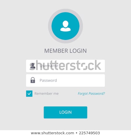 Foto stock: White Member Login Form On Blue Background In Flat Style