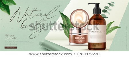 Stock photo: Cosmetics Vector Realistic Package Ads Template Face Cream And Hair Products Bottles Mockup 3d Ill