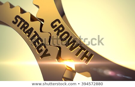 Foto stock: Growth Strategy - Mechanism Of Metallic Cog Gears 3d