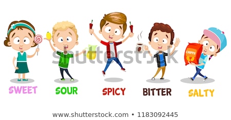 Foto stock: Sense Of Taste Bitter Foods Illustration